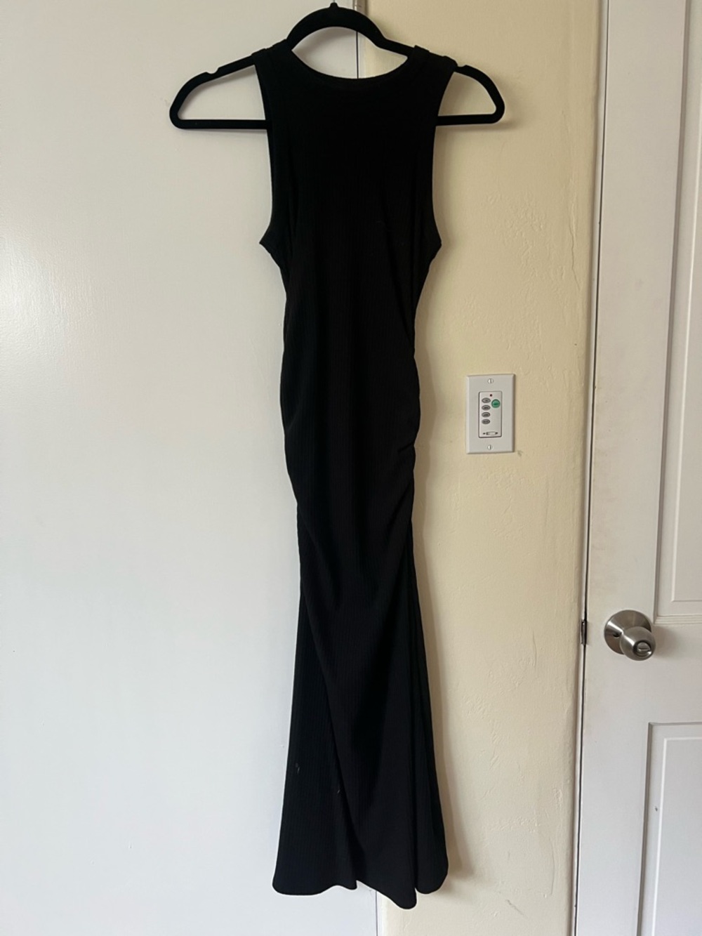 a new day Black Ribbed Sleeveless Maxi Dress